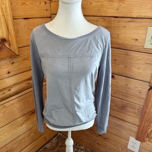 Juicy Couture Vintage Light Grey Women’s XS Long Sleeve Top Faux Suede Y2K Retro